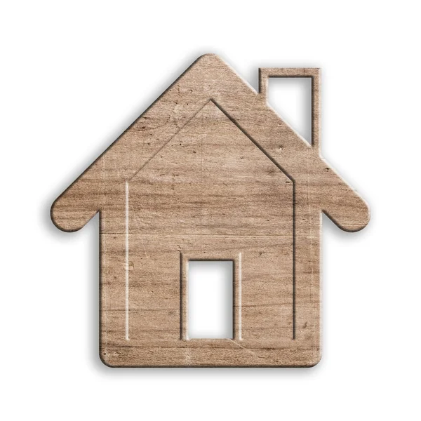 Wooden House Isolated White Clipping Path — Stock Photo, Image