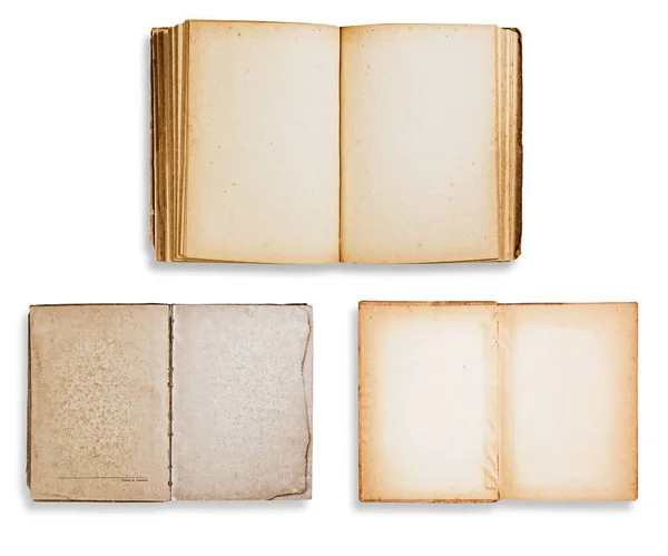 Assorted Old Books Isolated White Background Clipping Path — Stock Photo, Image