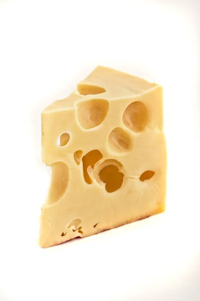 Swiss Cheeseover White Close Shot — Stock fotografie