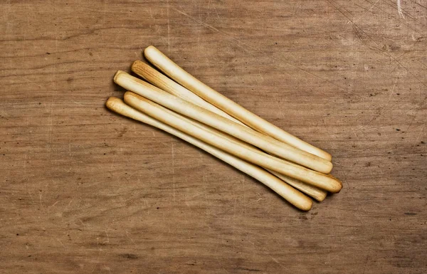 Bunch Bread Sticks Wooden Table — 图库照片
