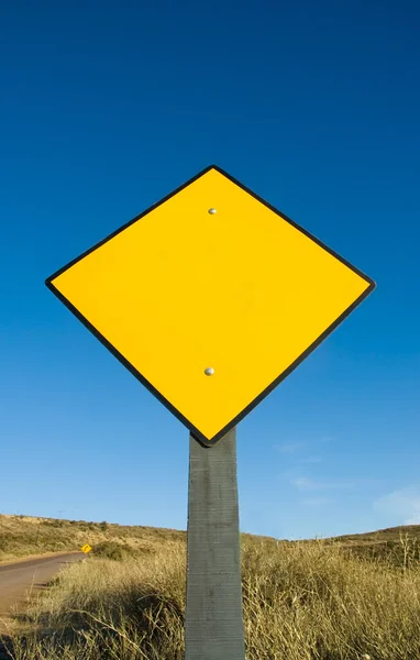 Blank Yellow Traffic Sign Road Patagonia —  Fotos de Stock