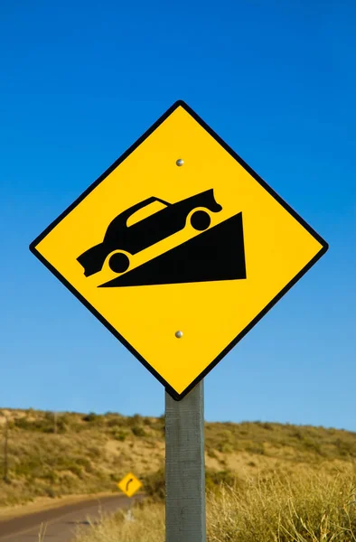 Traffic Sign Road Patagonia — Stok fotoğraf