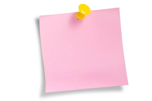 Pink Remainder Note White Background Tack — Fotografia de Stock