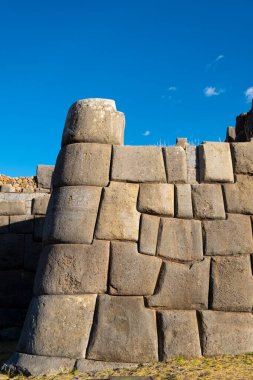 Giant stone walls of Saqsaywaman, Cusco, Peru.