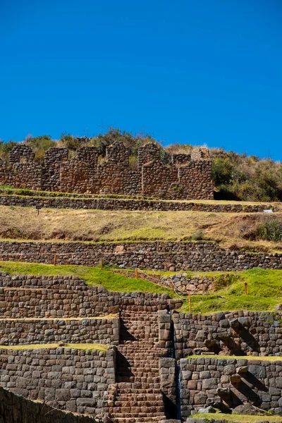 Inca Ruins Sacred Valley Cusco Peru — Fotografia de Stock