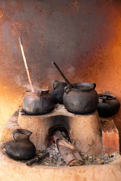 Aplying Traditional Dyes Fire Cusco Peru — Stock Fotó