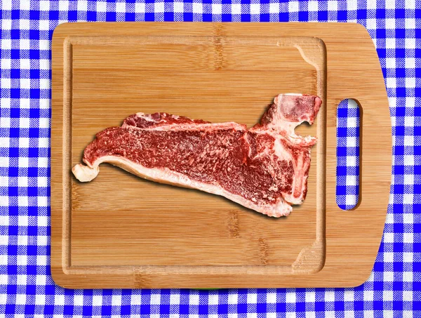 Surowy Stek Bone Stole Tnącym — Zdjęcie stockowe