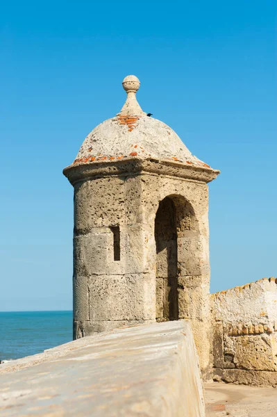 Watchtower Old Defensive Wall Cartagena Indias Colombia — Stock Photo, Image