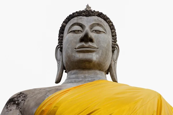 Socha Buddhy na bílém pozadí — Stock fotografie