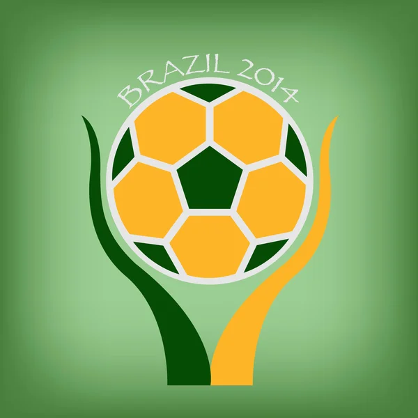 Brasilien fotboll i hand — Stock vektor