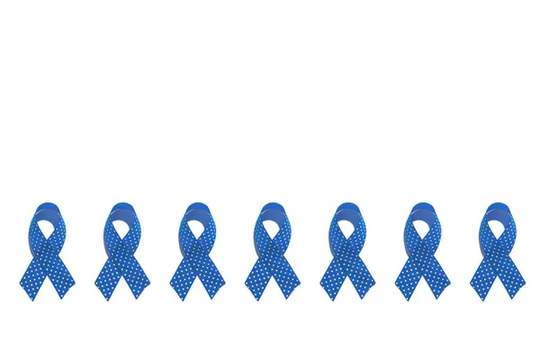 11月14日世界糖尿病日白色背景符号上的蓝色丝带图案 复制空间 — 图库照片