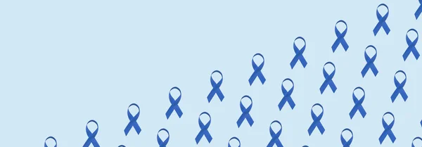 带图案蓝带标志的横幅 带有复制空间的世界糖尿病日 — 图库照片