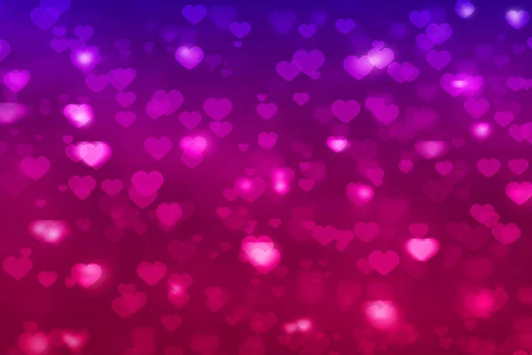 Heart Shape Bokeh Red Blue Gradient Background Valentine Day Greeting — Stock Fotó