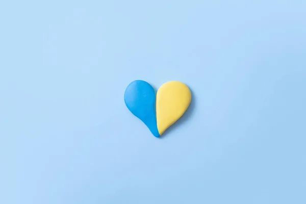 Hartvorm Van Geel Blauwe Kleuren Van Oekraïense Vlag Vrede Oekraïne — Stockfoto
