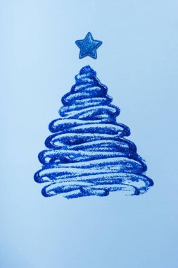 Sim jölesinden soyut yaratıcı Noel ağacı. Boş Noel tebrik kartı. Yüksek kalite fotoğraf