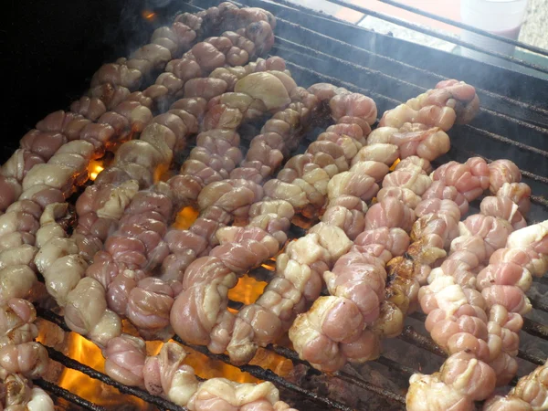 Guts veal on the barbecue — Stock Photo, Image