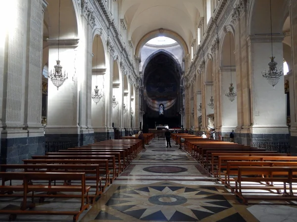A view on the main altar of the Cathedral of Catania — Stock Photo, Image