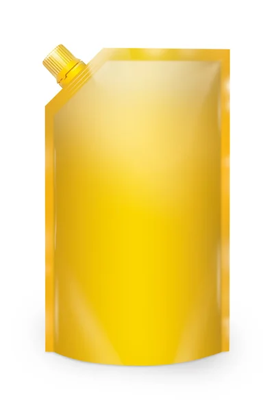 Bolsa de bico stand-up com tampa isolada. Amarelo — Fotografia de Stock