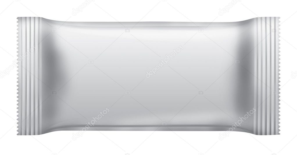 Chocolate blank package. Gold wrapper Stock Illustration