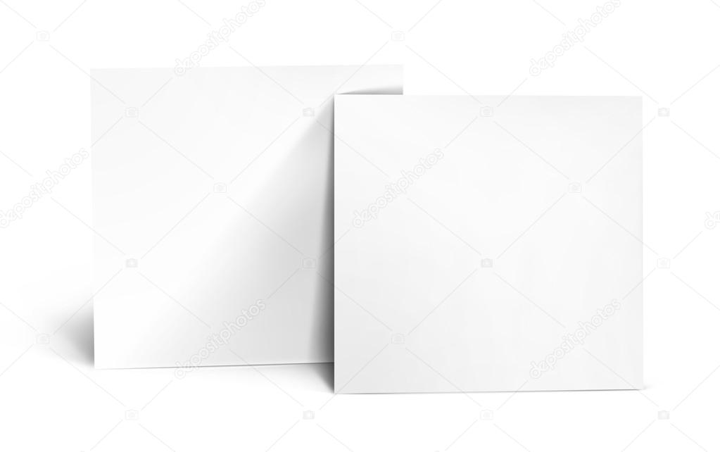 3d rendering of blank white paper postcard