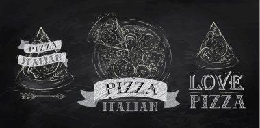 Pizza sembolü, simgeler ve bir dilim pizza