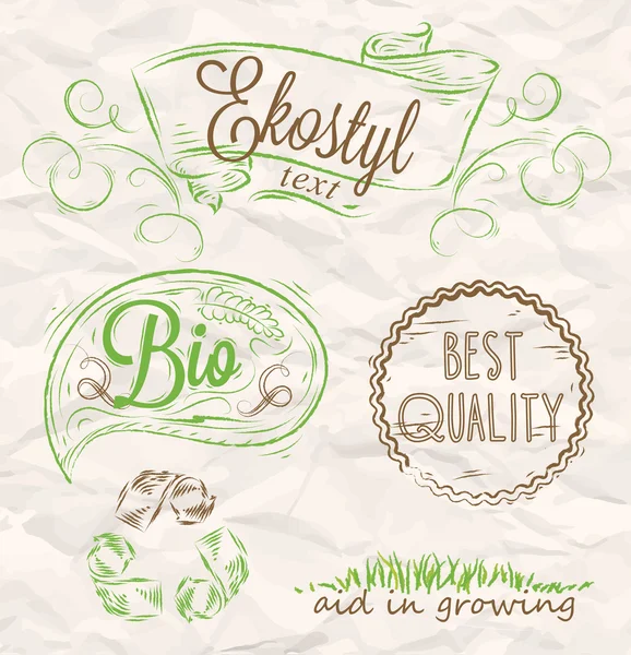 Éléments Eco-style — Image vectorielle