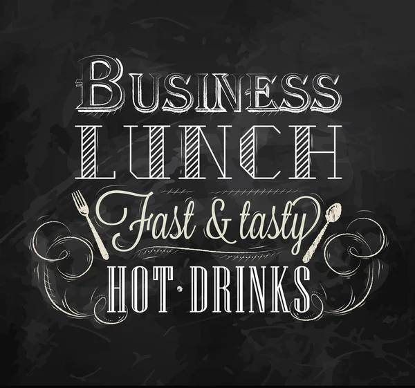 Business lunch krijt-bestuur — Stockvector