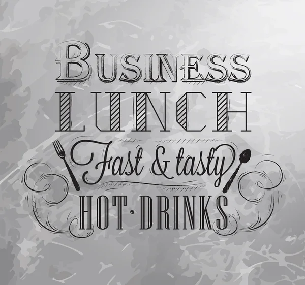 Business lunch krijt-bestuur — Stockvector