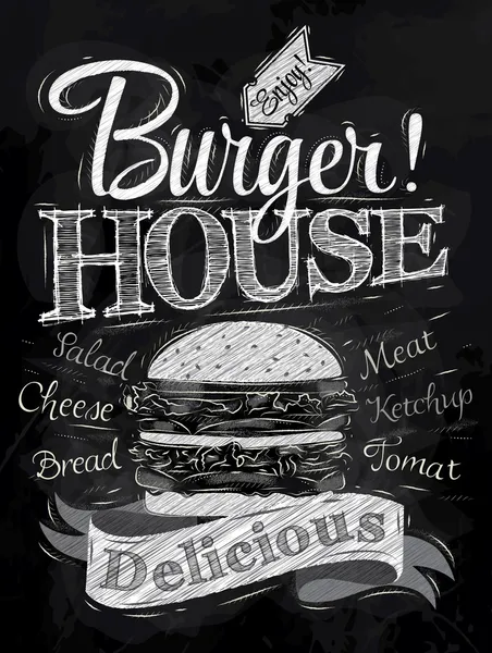 Burger house tecken — Stock vektor