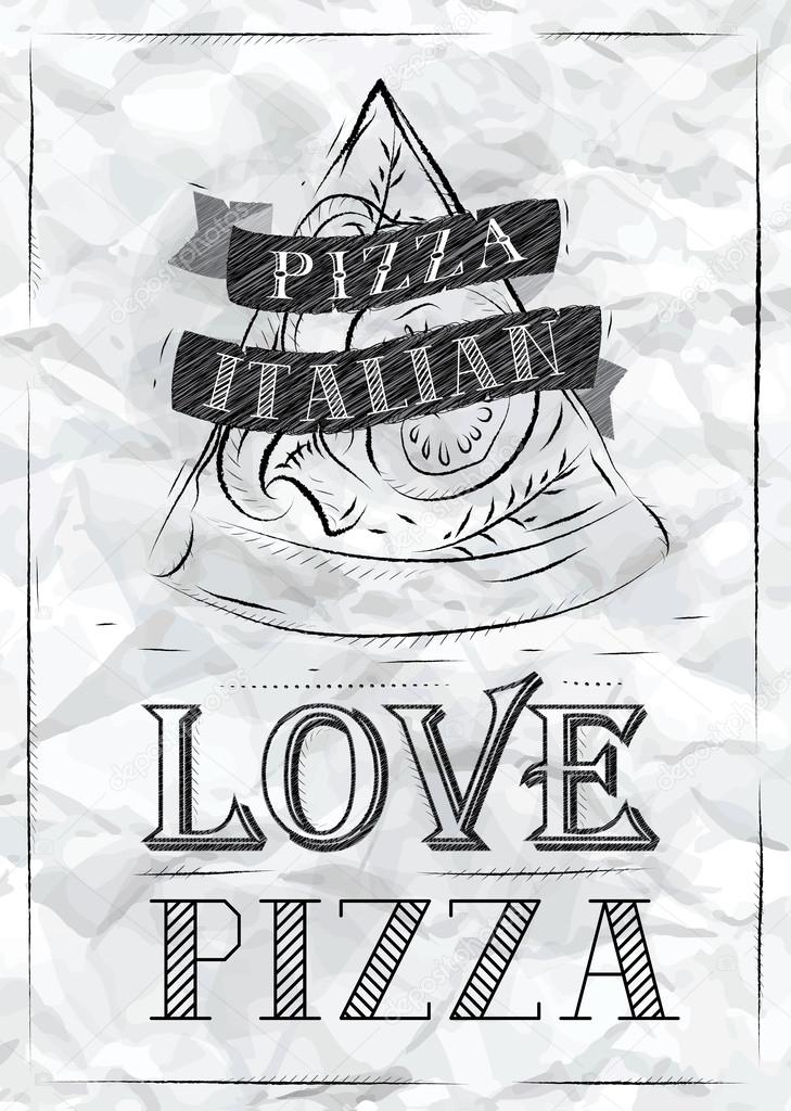 Poster with pizza and a slice of pizza