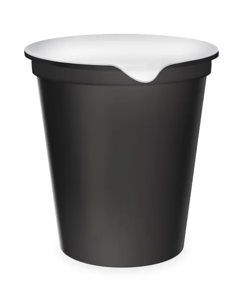 Black food plastic container — Stock Photo, Image