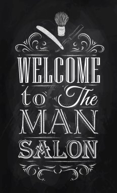 Poster Barbershop welcome to the man salon clipart