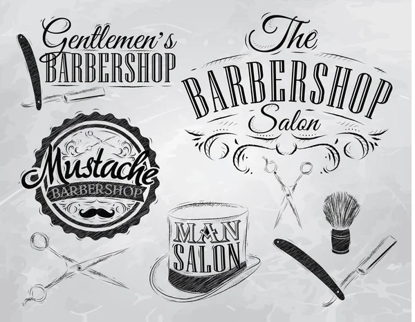 Conjunto de barbearia —  Vetores de Stock