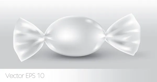Paquet ovale blanc de bonbons pour un nouveau design — Image vectorielle