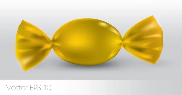 新设计的黄色椭圆形糖果包 — 图库矢量图片