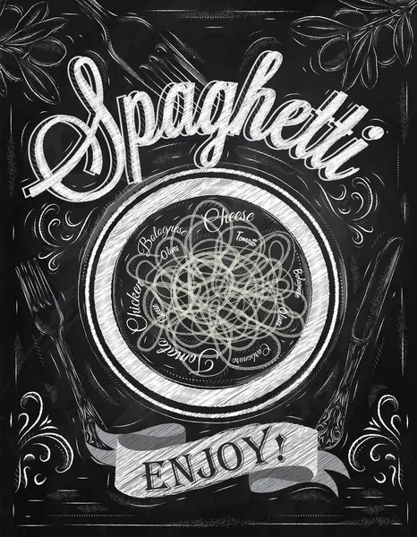 Poster yazı spagetti keyfini çıkarın