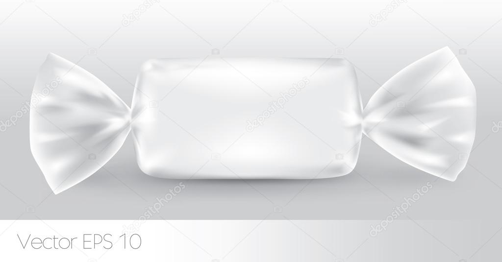 White rectangular candy package for new design