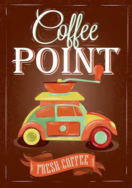 Café coche punto — Vector de stock