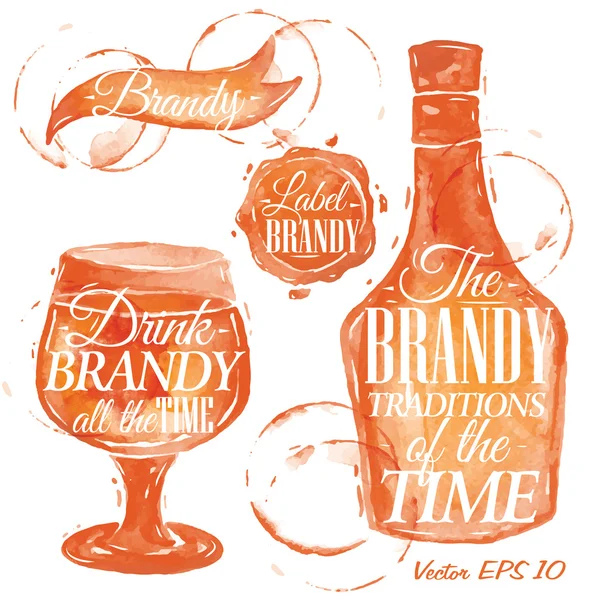 Puntero dibujado verter brandy — Vector de stock