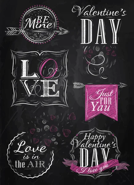 Valentine's Day lettering collection — Stock Vector