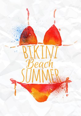 kırmızı turuncu bikini
