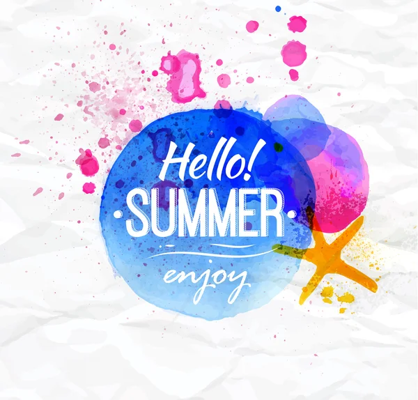 Hello summer, enjoy — Stock Vector