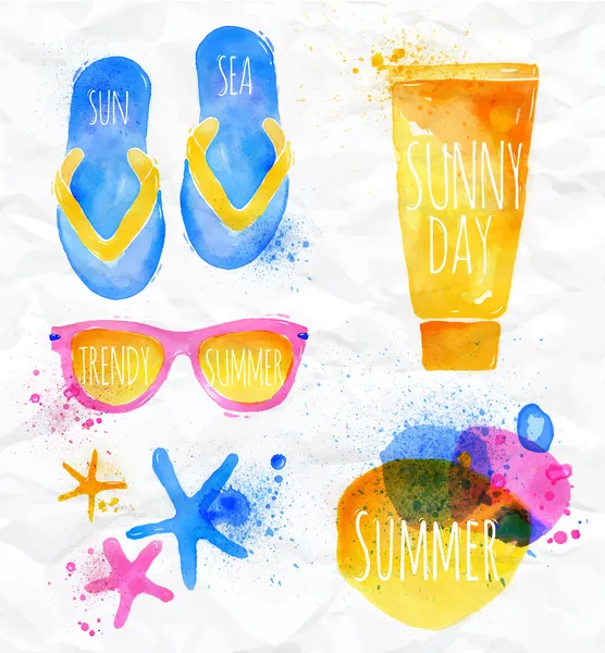 Summer set — Stock Vector