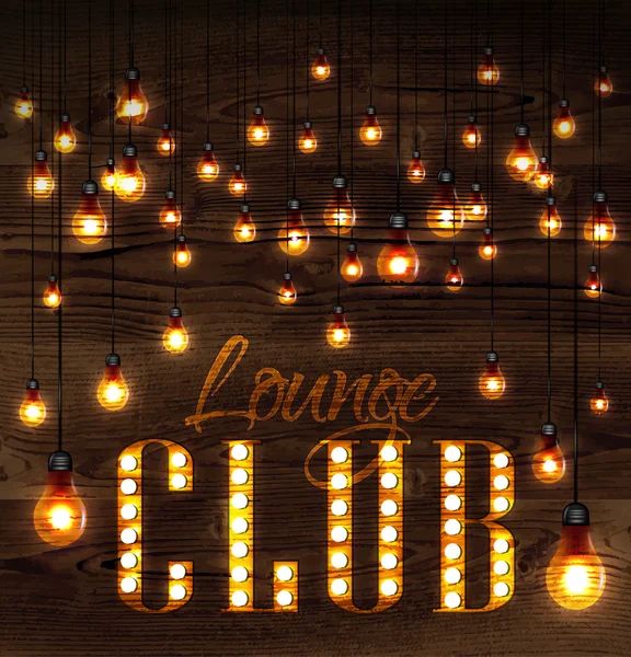 Lounge club glowing lights — Stock Vector