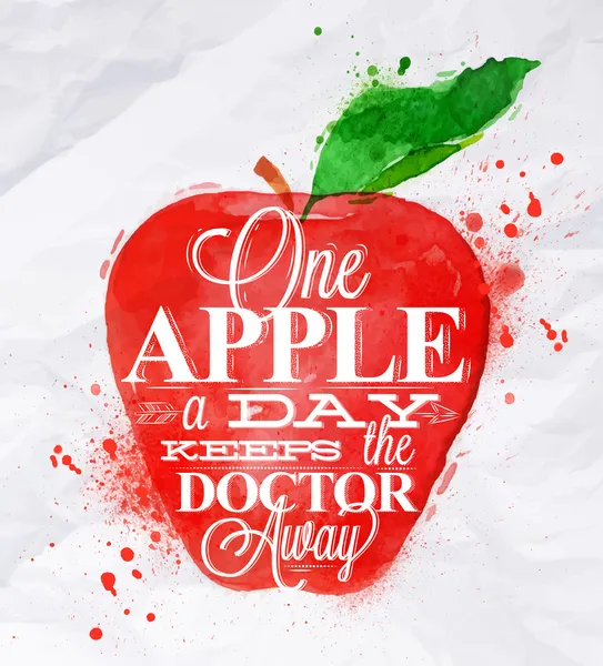 Αφίσα φρούτα μήλο κόκκινο — Διανυσματικό Αρχείο