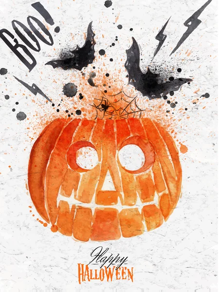 Cartel de Halloween de calabaza — Vector de stock