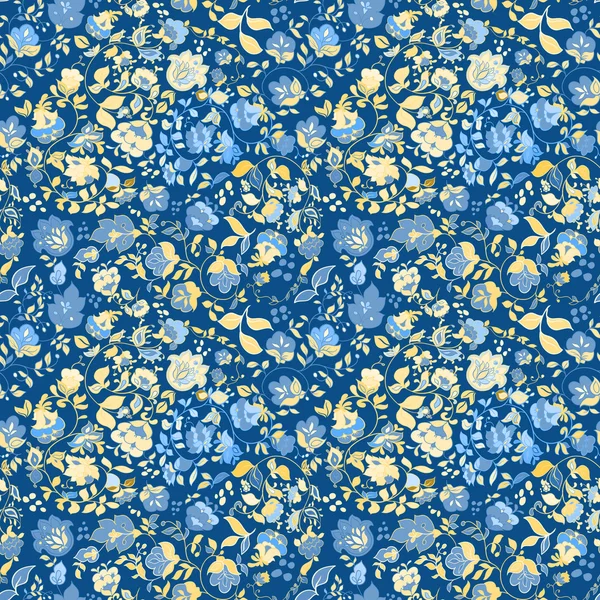 Fantaisie abstraite motif floral sans couture — Image vectorielle