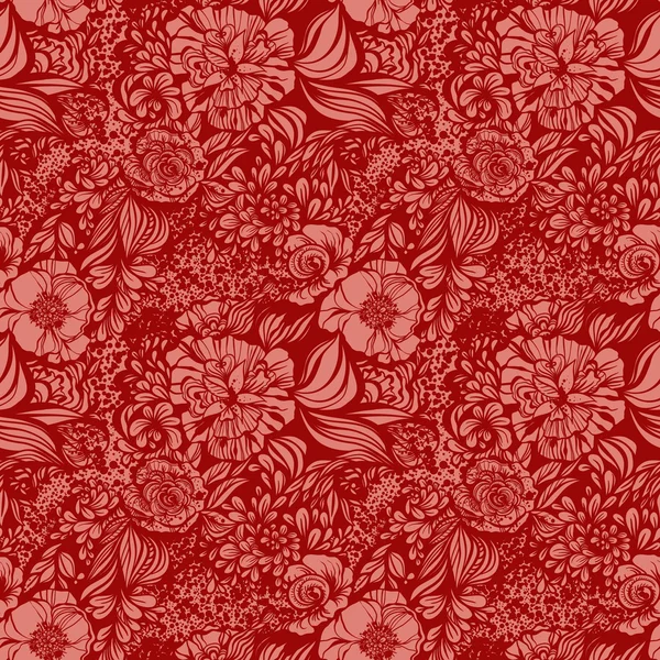 Fantaisie abstraite motif floral sans couture — Image vectorielle