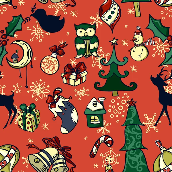 Vector christmas seamless pattern — Stock Vector