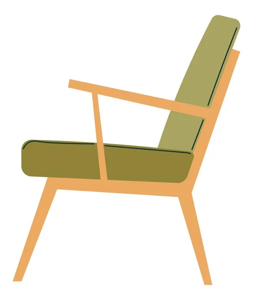 天然木の要素と柔らかい生地で椅子 家のための独立した家具 ミニマリストのアームチェアトレンディーなモデル インテリアデザインと住宅の現代的な家具 平型ベクトル — ストックベクタ